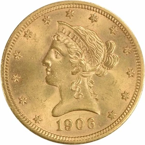 1906-D $10 Gold Liberty Head Choice BU Uncertified #612 - Picture 1 of 2