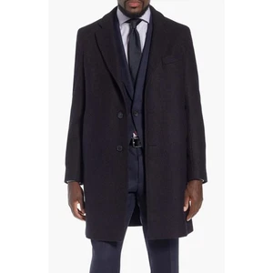 Boss Hugo Boss x Nordstrom Nye Wool Blend Long Overcoat Topcoat Herren 44R Navy - Bild 1 von 13