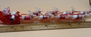 Vintage Hong Kong Plastic Santa With Sleigh 12” Long - Picture 1 of 7