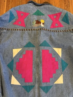 Gabardina Sunbelt Vintage 100 % algodón denim para mujer talla M/L chaqueta larga Foto 1 de 4