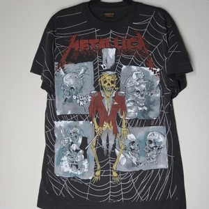 Metallica 1992 DAMAGE INC T Shirt AOP Pushead Reprint Size Large Single Stitch - Picture 1 of 7