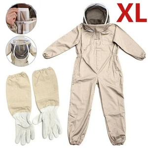 XL Anti- Abeille Apiculteur Suit Complet Corps Apiculture Suit W / Cuir Neuf - Photo 1/9