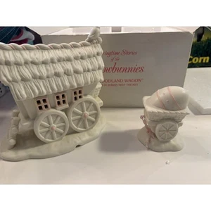 Dept. 56 Snowbunnies Springtime My Woodland Wagon Parked In Robins Nest Thicket - Picture 1 of 6
