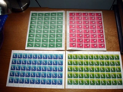 Lot 4 Baseball Stamp Sheets -San Marino 1964 & 1978 - 40 & 50 Stamps - MNHOG Exc - Image 1 of 4