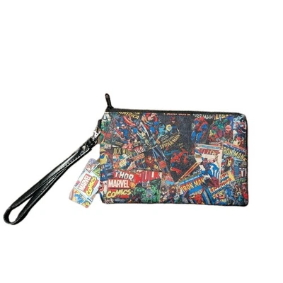 Marvel Comics Wristlet Pouch Buckle-Down Zip Bag Superheroes NWT - Image 1 of 3