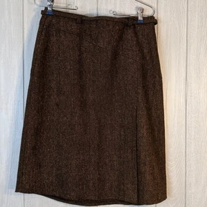 Good Clothes Brown Midi Pencil Skirt Matching Belt SZ 6 Dark Academia EUC - Picture 1 of 7