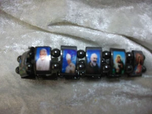 Pulsera con imagen sagrada, correa de hemaitar, imágenes sagradas, elementos de hemaita - Imagen 1 de 2