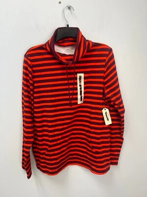 Sudadera St. John's Bay Naranja Púrpura Rayas Manga Larga Cuello Embudo Talla Mediana Foto 1 de 4
