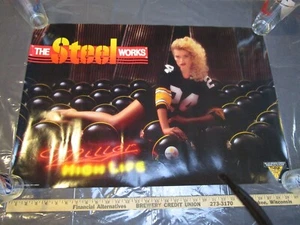 Vintage Miller High Life The Steel Works Pittsburgh Steelers 20x30 Poster - Picture 1 of 6