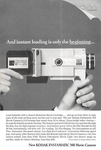 Kodak Instamatic M6 1966 cámara de película anuncio impreso vintage carga instantánea lente zoom - Imagen 1 de 1