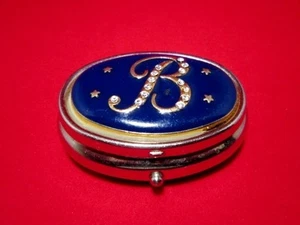 PRACHTVOLLE SCHMUCKSCHATULLE AUS METALL MITTE 20. JAHRHUNDERT, BUCHSTABE *B* STEINE VERZIERT!! - Bild 1 von 8