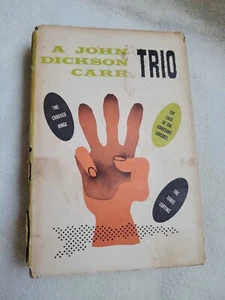 JOHN DICKSON CARR TRIO (HC/DJ, 1957 BCE ) CROOKED HINGE, 3 COFFINS, C. SUICIDE - Picture 1 of 14