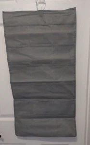 Lg Reversible Hanging non-woven Gray fabric Organizer w 24 Pockets On Both Sides - Picture 1 of 8