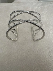 Baublebar 'Double Helix' Pavé Cuff Silver Tone - Picture 1 of 4