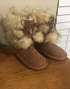 Neu Michael Michael Kors ALYONA Kinder Kunstfell braun Schneestiefel Größe 11 - Bild 1 von 5