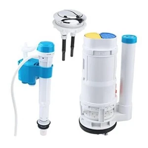 Toilet Dual Flush Valve,Fill Valve,Push Button,Toilet Repair Kit 210mm Blue - Picture 1 of 8