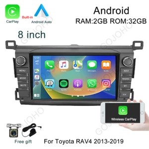 8” Car Radio Stereo For Toyota RAV4 2013-2019 Android Carplay Bluetooth GPS Navi - Picture 1 of 20