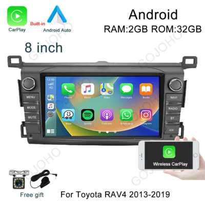 8” Car Radio Stereo For Toyota RAV4 2013-2019 Android Carplay Bluetooth GPS Navi - Image 1 of 4