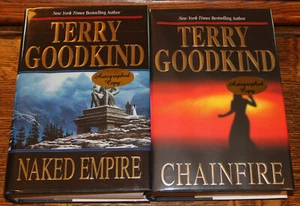 Terry Goodkind Chainfire Naked Empire SIGNED True 1st Edition, 1st Printing LOT - Picture 1 of 11