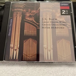 J.S. BACH: GREAT ORGAN WORKS PETER HURFORD 2 CDs 1994 Decca Promo - Picture 1 of 6