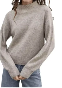 Sophie Rue Women's XL Oatmeal Acrylic/Poly/Spandex Knit Mock Neck Sweater - Picture 1 of 7