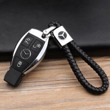 Mercedes Benz Key Ring Metal Alloy Leather Braided Microfiber Leather Keychain