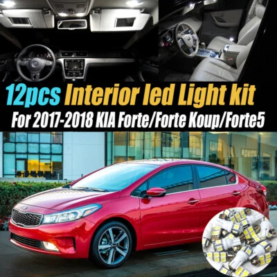 Kit de bombillas LED interiores de coche blancas de 12 piezas para KIA Forte/Koup/Forte5 2017-2018 Foto 1 de 4