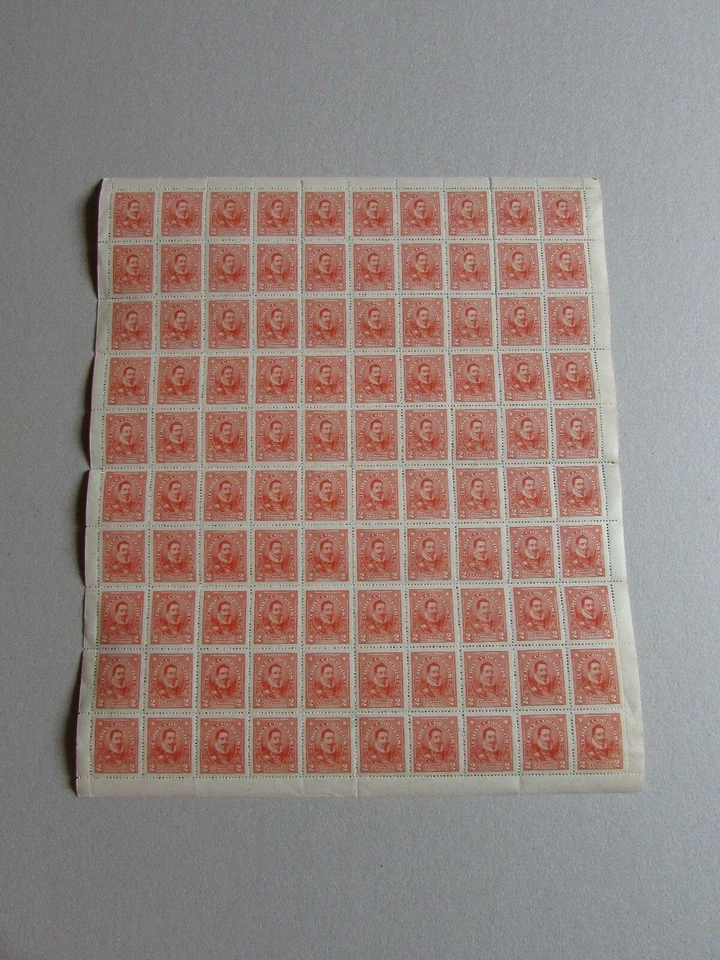 CHILE 1915-28 Presidents Pedro de Valdivia 2c red full sheet  - Image 1 of 1