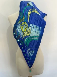 S12# Emilio Pucci  monogram silk stole multicolore 51/10inch Has Pulls - Picture 1 of 9