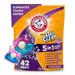 plus Oxiclean Odor Blasters 5-In-1 Laundry Detergent Power Paks, Fresh Burst, 42 - Picture 1 of 11