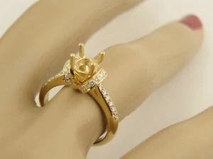 1/3KT DIAMANT HALBMONTIERTER RING 14K GELBGOLD FÜR 3/4 KT RUNDEN MITTELSTEIN - Bild 1 von 12