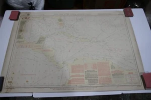 Pilot Chart Map Central American Waters Carribean Navy Pre-WWII AUG 1936 38"x26" - Picture 1 of 23