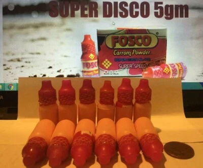 12 X 5g Fosco Super Disco XL-500 Carrom Karrom Board Powder 1 Dozen 5gm Bottles - Image 1 of 4