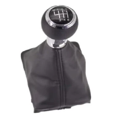 Cuffia Cambio + Pomello Per Audi A3 8P 2003-2013 In Pelle 6 Marce Con Agganci - Image 1 of 4
