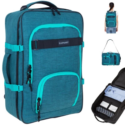 Rucksack Handgepäck Reise Tasche Bag IATA Damen Elephant Travel Fly 13029 Petrol - Bild 1 von 4