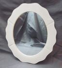 Uttermost 08111 Frameless Wall Oval Mirror - White Bianco Collection 13" x 11"