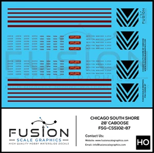 HO Scale South Shore Line Caboose Decal Set - Picture 1 of 1