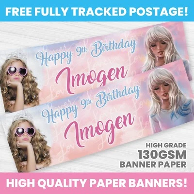 HAPPY HIPPO PARTY SUPPLIES PERSONALISED SWIFTY BIRTHDAY BANNER ANY NAME TAYLOR SWIFT PARTY BANNERS