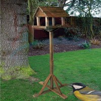 Garden Patio Wooden Wild Bird Feeding Station Weatherproof Feeder
