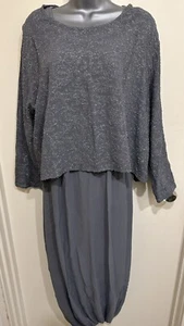 Out Of Xile Grey Bubble Hem Dress Size 2 UK 12 & Embroidered Over Top Size 4 - Picture 1 of 16
