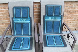 VINTAGE PLASTICOLOR BLUE & BLACK BUICK CAR TWIN FLOOR MATS - Picture 1 of 8