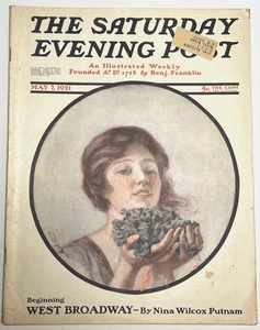 SATURDAY EVENING POST - May 1921 - LEYENDECKER Interwoven Ad / HG Wells Article - Picture 1 of 10