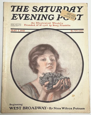 SATURDAY EVENING POST - May 1921 - LEYENDECKER Interwoven Ad / HG Wells Article - Image 1 of 4