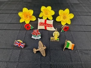 Job Lot Of 11x UK, Patriotic, Great Britain, England Pin Badges Vintage (B4) - Picture 1 of 4
