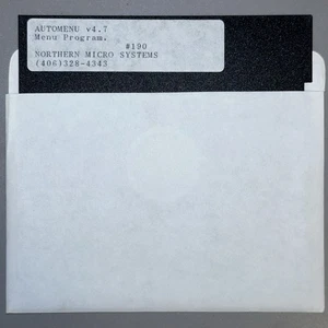 AUTOMENU v4.7 Menu Program. #190 | NORTHERN MICRO SYSTEMS | 5.25” Diskette - Picture 1 of 3