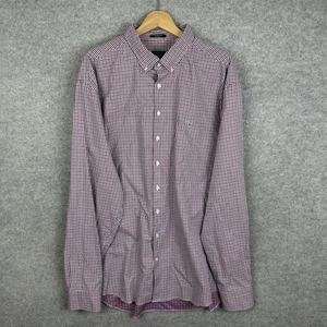 GANT Tech Prep Twill Long Sleeve Shirt Mens 3XL Regular Fit Check Red Pocket - Picture 1 of 12