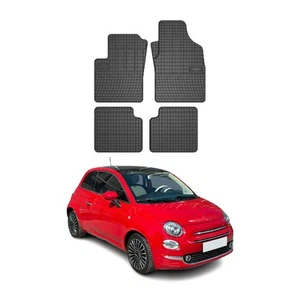 OMAC Floor Mats Liner for Fiat 500 500C 2009-2019 Black Rubber All-Weather 4 Pcs - Picture 1 of 11
