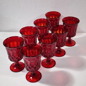 8 Noritake PERSPECTIVE Rubinrot Eistee, Wasserglas Kelche 6-3/8" Cadmium Vintage - Bild 1 von 13