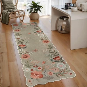 Floral Kitchen Runner, 2X6 Washable Runner Rug Non-Slip, Ultra-Thin Soft Hall... - Picture 1 of 7