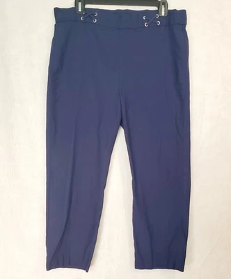 Pantalones capri Rafaella para mujer talla 18 azules cómodos Foto 1 de 4